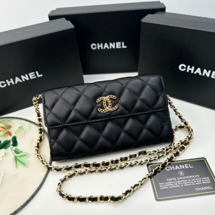 Chanel Rhombus cowhide chain crossbody bag black 8001 size: 18*10.5*3.5 cm