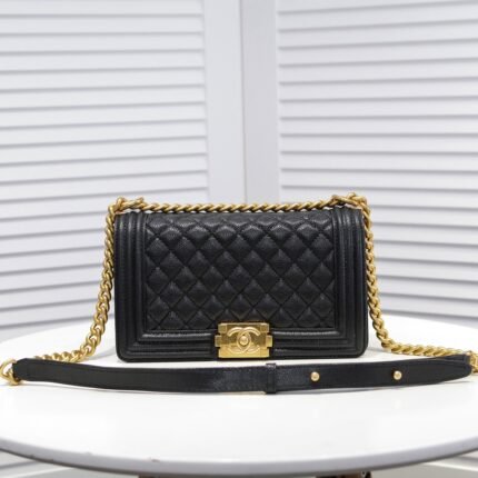 Chanel Cowhide caviar with gold hardware size: 25*15*9cm