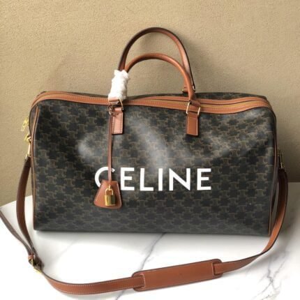 CELINE new travel bag leather Black 8029 size: 50 * 28* 22.5cm