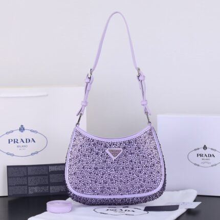 Prada Ss21 Hobo BlingBling 8801 purple size: 22*18*5cm