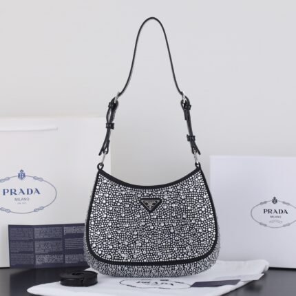 Prada Ss21 Hobo BlingBling 8801 black size: 22*18*5cm