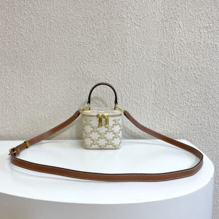 CELINE 23s Spring/Summer - Mini smooth leather makeup case Presbyopia pattern 8080 Size: 9.5* 8* 9cm