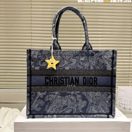 Dior Oblique Book Tote bag navy blue  size: 35cm/42cm