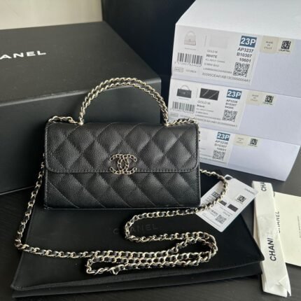 Chanel 23p Black Horse kelly long handle bag size:19cm*11*5cm