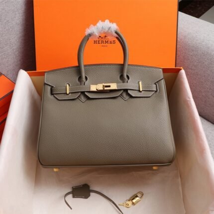 Hermès Lychee pattern Elephant grey handbag size: 25cm/30cm/35cm