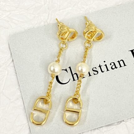 Dior letter earrings, same material, new elegant and elegant earrings, best-selling model (复制)