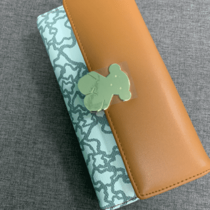 Tous Medium Beige and Slippers Grey Classic Printed Wallet