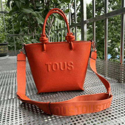 TOUS La Rue orange synthetic leather small tote bag