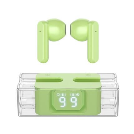 E90 Bluetooth headset with high-definition LED power display, heavy bass, real-time power monitoring, Hifi sound quality,green
