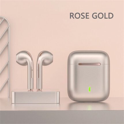 J18 Bluetooth headset, semi-in-ear design, comfortable to wear, Hifi sound quality, heavy bass sound effect, colorful design gold