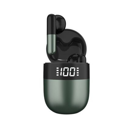 J28 Bluetooth headset, semi-in-ear design, high-definition LED power display, Hifi sound quality, heavy bass sound effect Green
