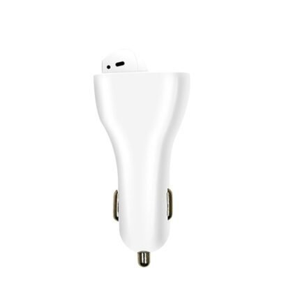 P20 Bluetooth headset, car chargeable, 2-in-1 design, real copper ring speaker, RF audio full inspection White