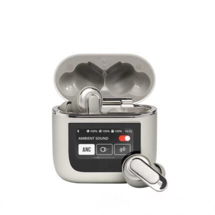 V8 Bluetooth headset touch screen ANC+ENC+ ultra-low power consumption Hifi sound quality, heavy bass sound effect grey