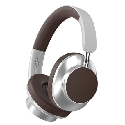 VJE 902 Bluetooth headset features AUX (3.5mm round hole), card, FM, barrier-free link with a transmission distance of 10 meters  silver brown