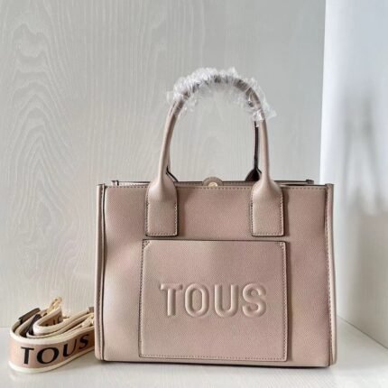 TOUS Medium Apricot La Rue Amaya Synthetic Leather Shopping Bag