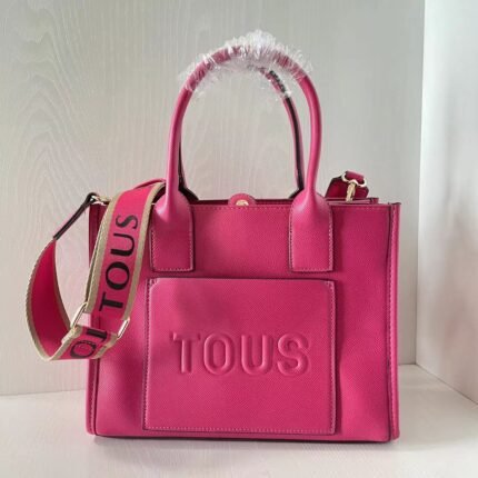 TOUS Medium rose La Rue Amaya Synthetic Leather Shopping Bag