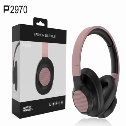 p2970 Bluetooth headset features AUX (3.5mm round hole), card, FM, barrier-free link within a transmission distance of 10 meters Pink
