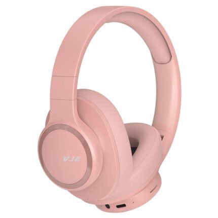 VJE 905 Bluetooth headset features AUX (3.5mm round hole), card, FM, barrier-free link with a transmission distance of 10 meters Pink