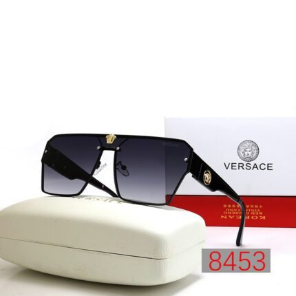 VERSACE large frame fashionable black edge gradient black purple sunglasses