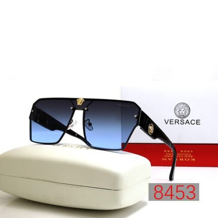 VERSACE large frame with stylish black edges and dark blue sunglasses