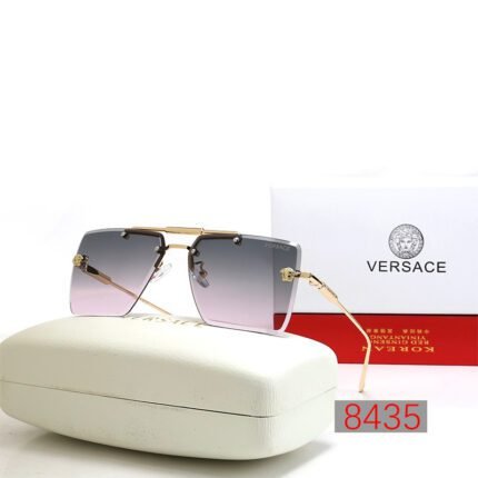 VERSACE gold and transparent purple gradient sunglasses