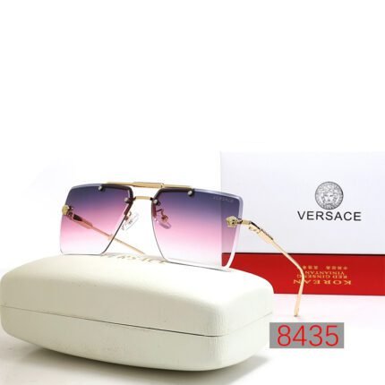 VERSACE gold and transparent purple gradient sunglasses