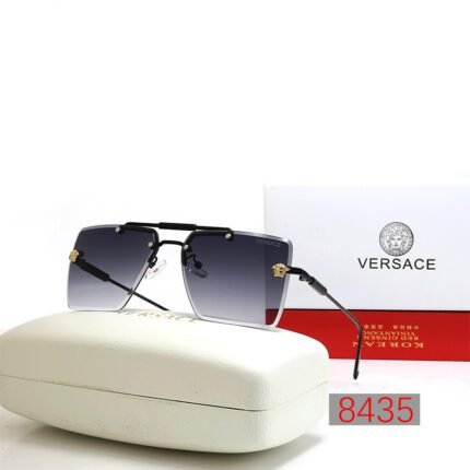 VERSACE black edged and transparent navy gradient sunglasses