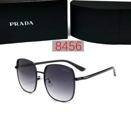 Prada optical black and deep purple gradient polarized large frame sunglasses