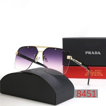 Prada black and purple gradient half frame sunglasses neutral