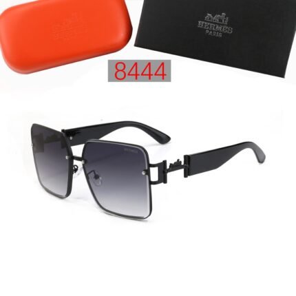 HERMES black and dark purple gradient polarized square large frame sunglasses