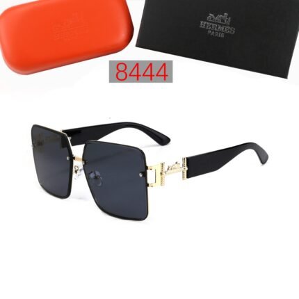 HERMES black polarized square large frame sunglasses