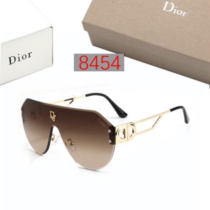 Dior Brown Large Frame Gold rimmed Sunglasses