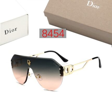 Dior black and pink gradient large frame gold rimmed sunglasses