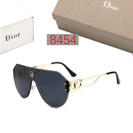 Dior black large frame gold rimmed sunglasses