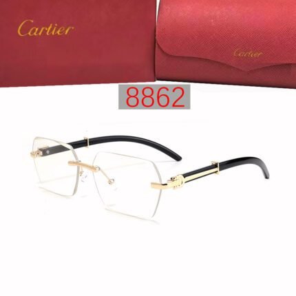 Cartier transparent hexagonal frameless sunglasses