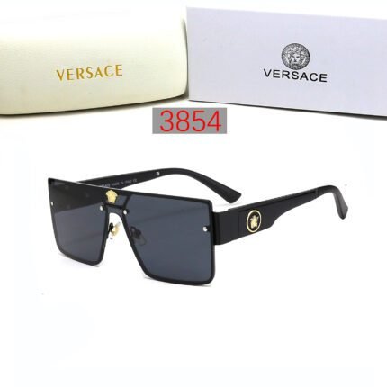 VERSACE black rectangular large frame sunglasses are fashionable