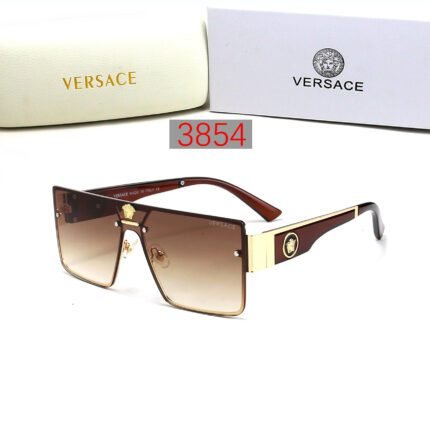 VERSACE brown gradient rectangular large frame sunglasses are fashionable