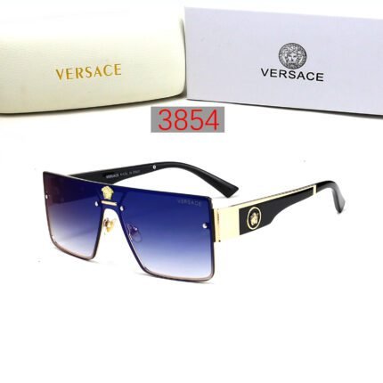 VERSACE black and purple gradient rectangular large frame sunglasses are fashionable