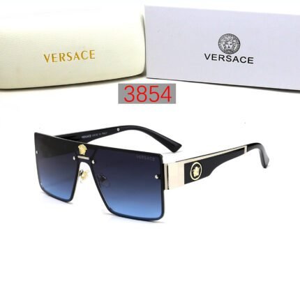 VERSACE black and blue black gradient rectangular large frame sunglasses are fashionable