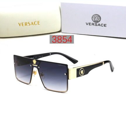 VERSACE black and black purple gradient rectangular large frame sunglasses are fashionable