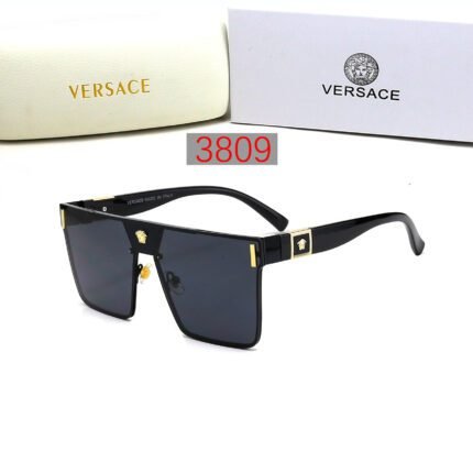 VERSACE black and dark gray lenses square sunglasses neutral