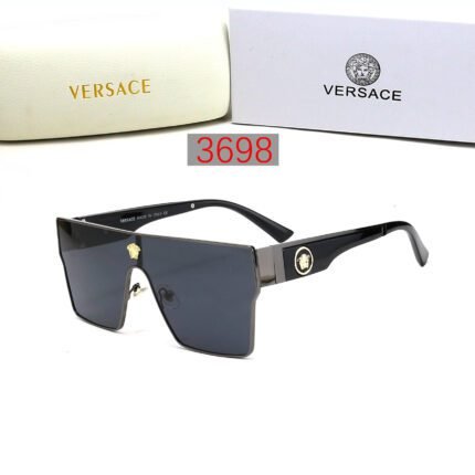 VERSACE black and dark gray square integrated sunglasses