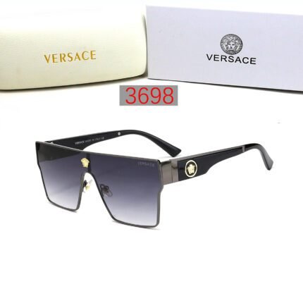 VERSACE black edged and deep purple gradient square integrated sunglasses