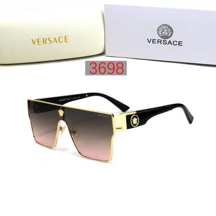 VERSACE black edged and black pink gradient square integrated sunglasses