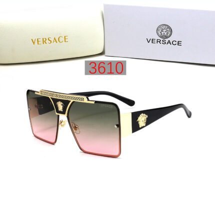 VERSACE black and pink green gradient gold decorative sunglasses