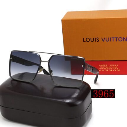 Louis Vuitton black square double beam sunglasses