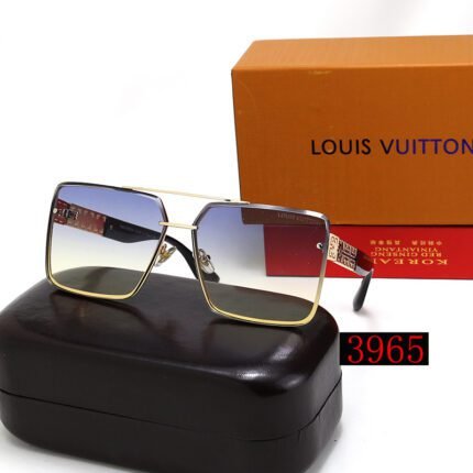 Louis Vuitton black edged and blue gradient square double beam sunglasses