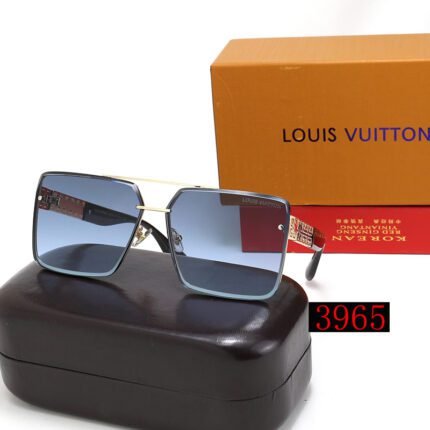 Louis Vuitton black edged and dark blue gradient square double beam sunglasses