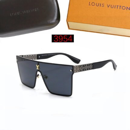 Louis Vuitton black edged and dark blue gradient chain decorated sunglasses