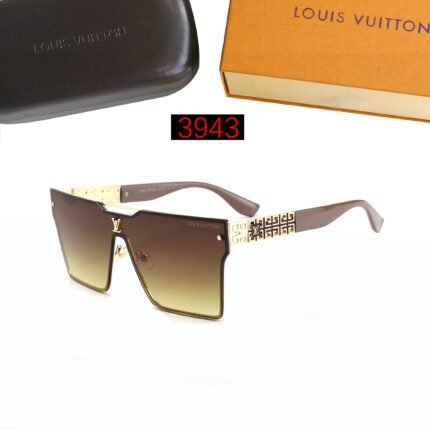 Louis Vuitton khaki and brown gradient large frame integrated sunglasses